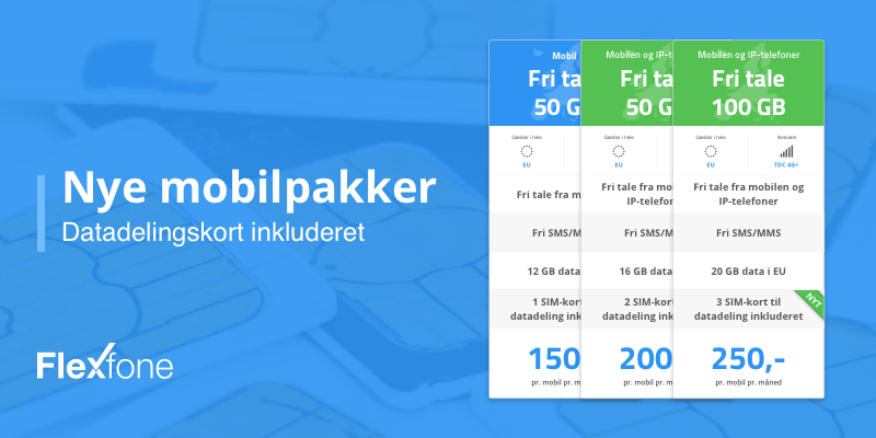 Datadelingskort inkluderet i mobilpakker